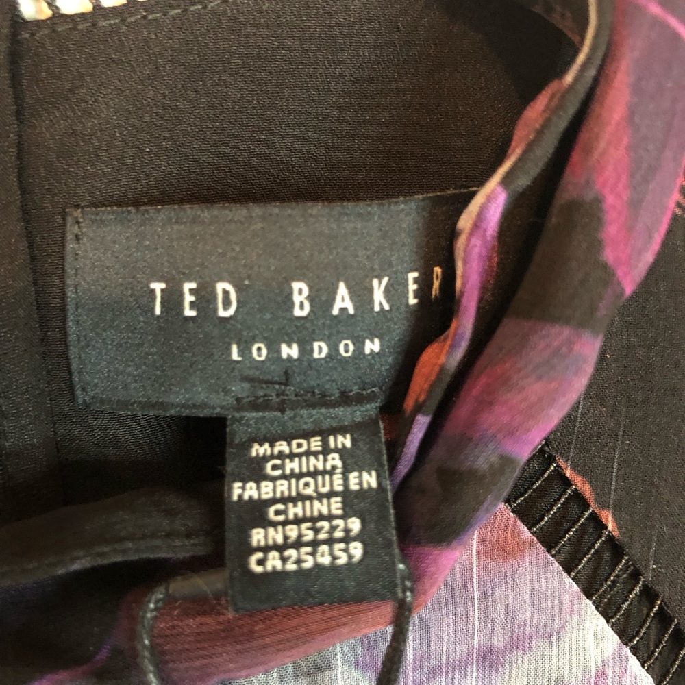 Ted Baker Dress $325 NWT Gretaah ladder trim mini dress black pink purple XS/1 - Picture 8 of 11